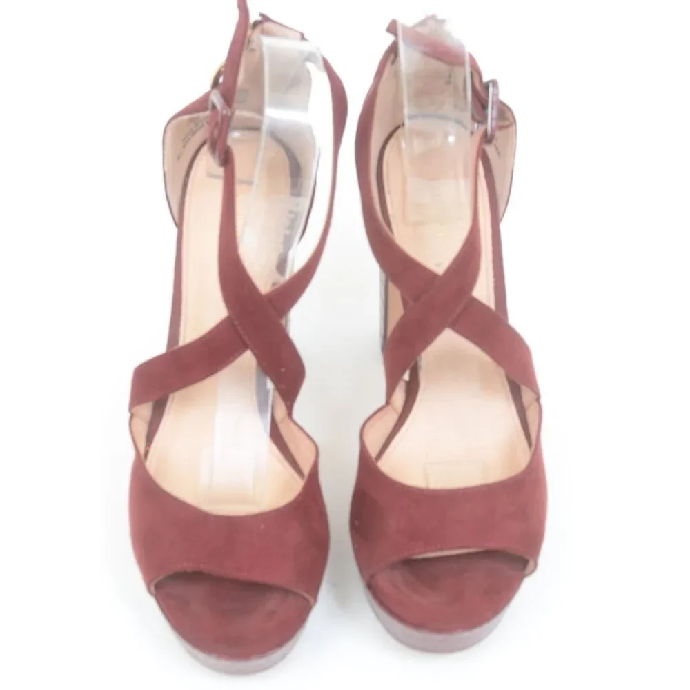Limelight Women's Lyanna - Platform Peep Toe Block Dress Heels Shoe 10 Wine